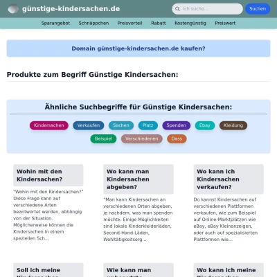 Screenshot günstige-kindersachen.de