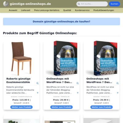 Screenshot günstige-onlineshops.de