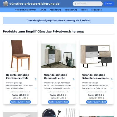 Screenshot günstige-privatversicherung.de