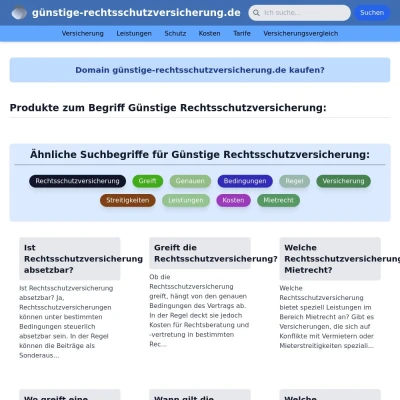 Screenshot günstige-rechtsschutzversicherung.de