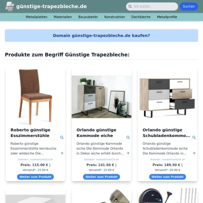 Screenshot günstige-trapezbleche.de