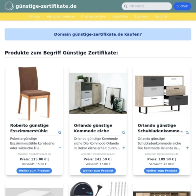 Screenshot günstige-zertifikate.de