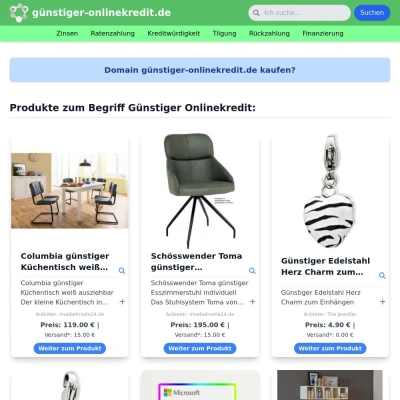 Screenshot günstiger-onlinekredit.de