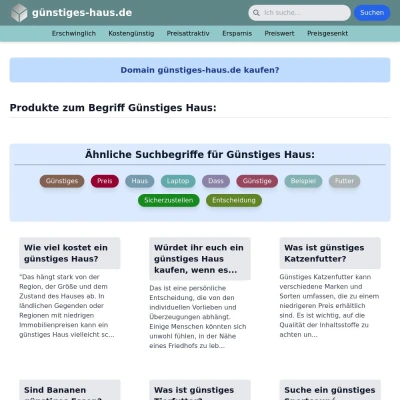 Screenshot günstiges-haus.de