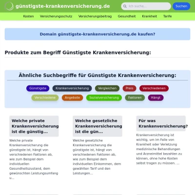 Screenshot günstigste-krankenversicherung.de