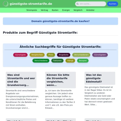 Screenshot günstigste-stromtarife.de