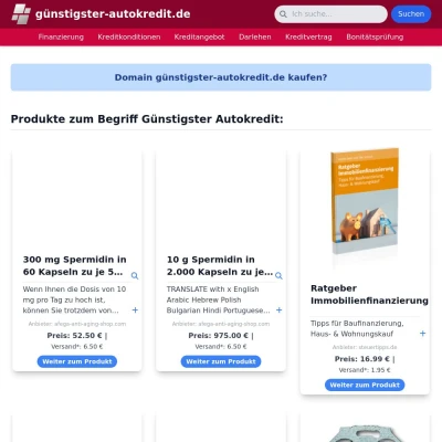 Screenshot günstigster-autokredit.de