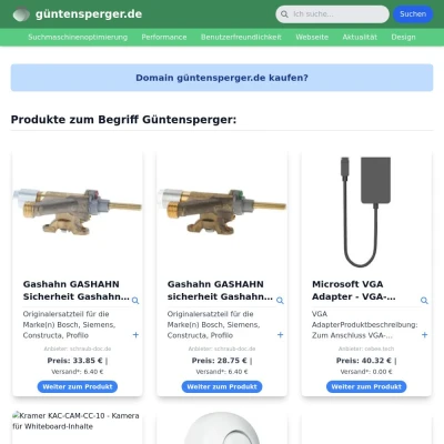 Screenshot güntensperger.de