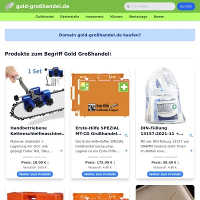 Screenshot gold-großhandel.de