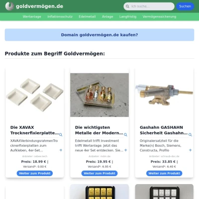 Screenshot goldvermögen.de