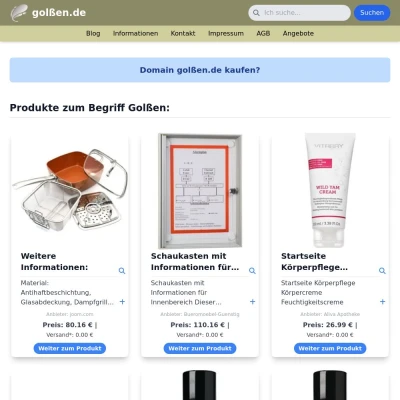 Screenshot golßen.de