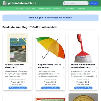 Screenshot golf-in-österreich.de