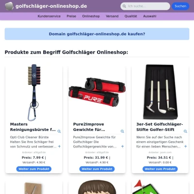 Screenshot golfschläger-onlineshop.de