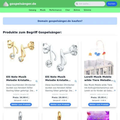 Screenshot gospelsänger.de