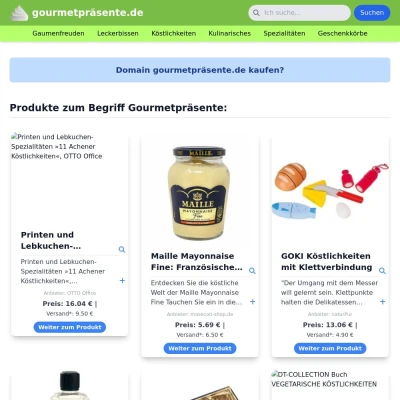 Screenshot gourmetpräsente.de