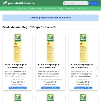 Screenshot grapefruitkernöl.de