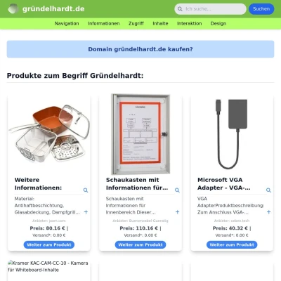 Screenshot gründelhardt.de