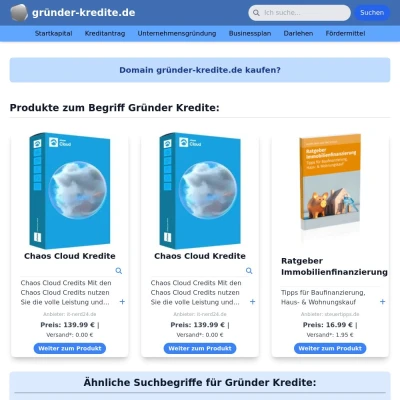 Screenshot gründer-kredite.de