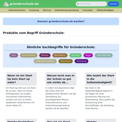 Screenshot gründerschule.de