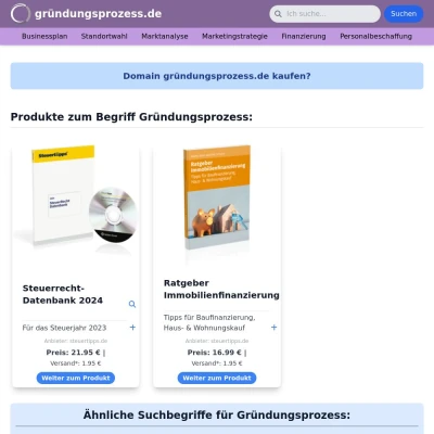 Screenshot gründungsprozess.de