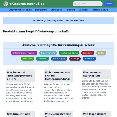 Screenshot gründungszuschuß.de