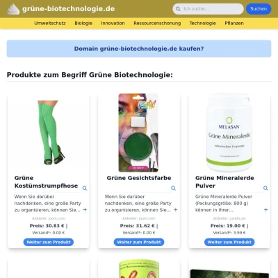 Screenshot grüne-biotechnologie.de