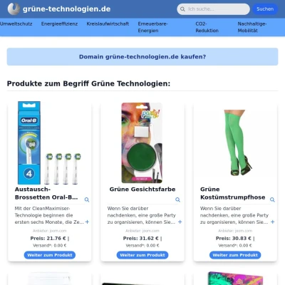 Screenshot grüne-technologien.de