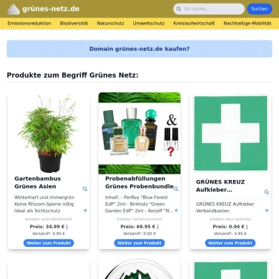 Screenshot grünes-netz.de