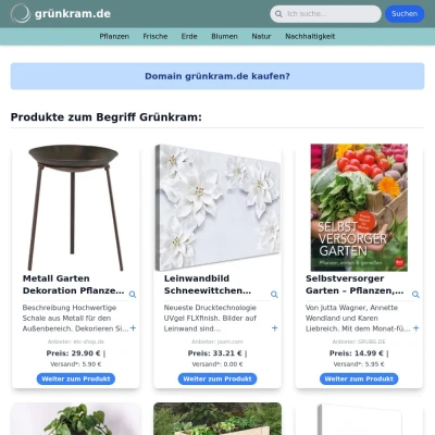 Screenshot grünkram.de