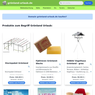 Screenshot grönland-urlaub.de