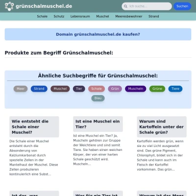 Screenshot grünschalmuschel.de