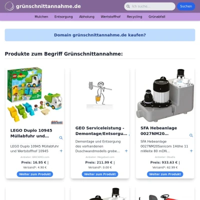 Screenshot grünschnittannahme.de