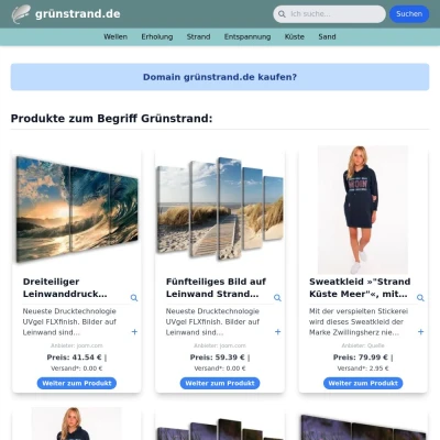 Screenshot grünstrand.de