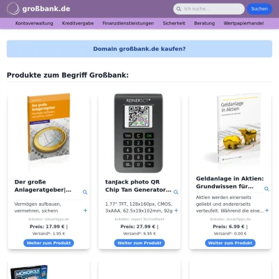 Screenshot großbank.de