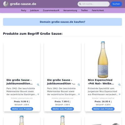 Screenshot große-sause.de