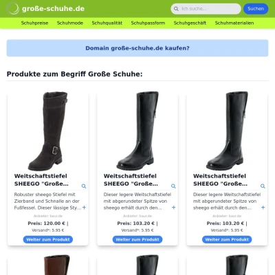 Screenshot große-schuhe.de