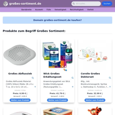 Screenshot großes-sortiment.de