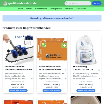 Screenshot großhandel-shop.de