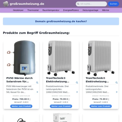Screenshot großraumheizung.de