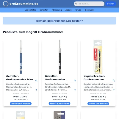 Screenshot großraummine.de