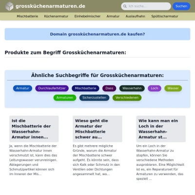 Screenshot grossküchenarmaturen.de