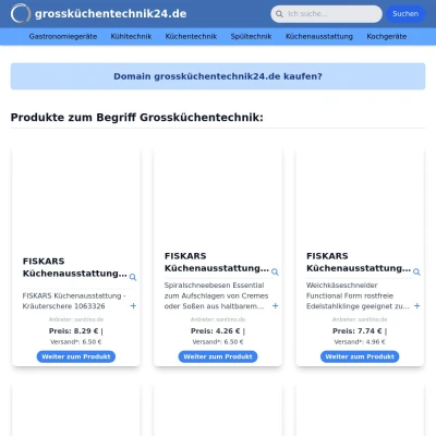 Screenshot grossküchentechnik24.de