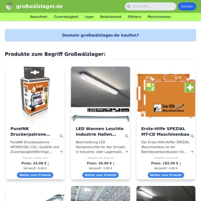 Screenshot großwälzlager.de