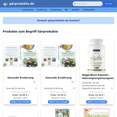 Screenshot gärprodukte.de