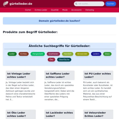 Screenshot gürtelleder.de