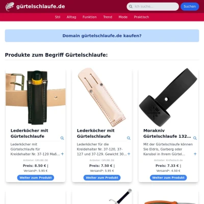 Screenshot gürtelschlaufe.de