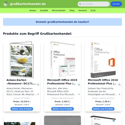 Screenshot grußkartenhandel.de