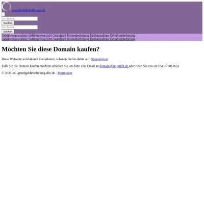 Screenshot grundgebührbefreiung.de