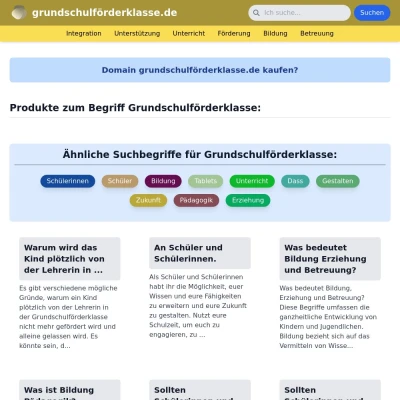 Screenshot grundschulförderklasse.de