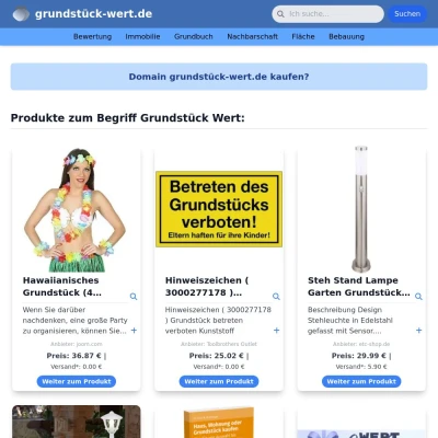 Screenshot grundstück-wert.de